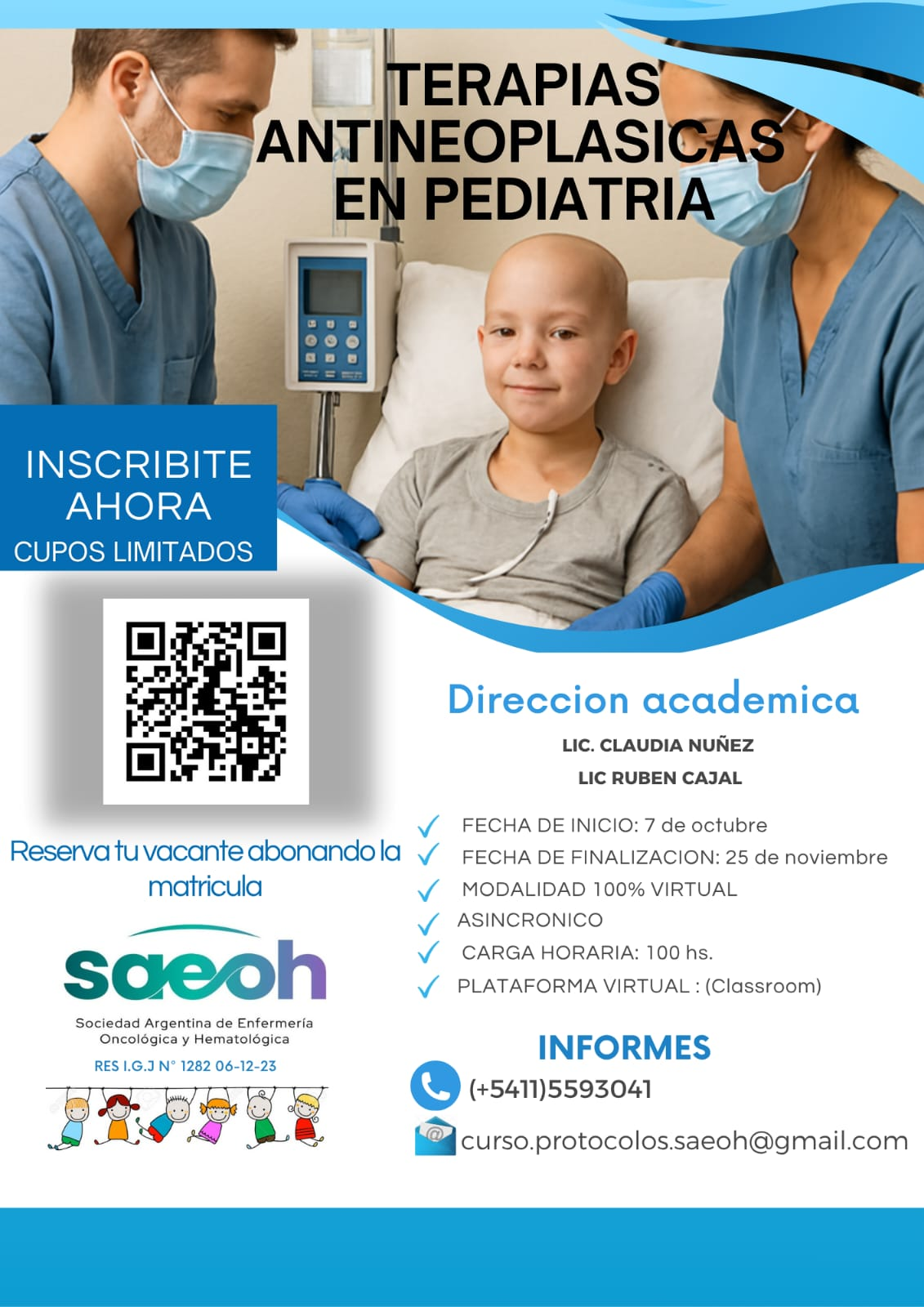 Curso de Terapias Antineoplásticas en Paciente Pediátrico - Comienza el 7 de Octubre de 2025